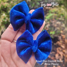 Load image into Gallery viewer, Royal Blue Crushed Velvet Bow