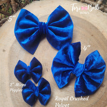 Load image into Gallery viewer, Royal Blue Crushed Velvet Bow