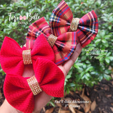 Load image into Gallery viewer, Red & Gold Tartan Piggie (3 Styles)