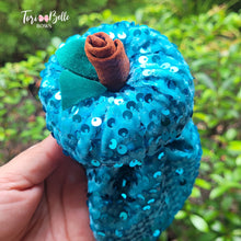 Load image into Gallery viewer, Pumpkin Patch Aqua Sequin Headwrap