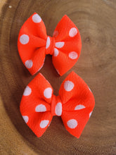 Load image into Gallery viewer, Neon Orange Dot Bow