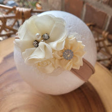 Load image into Gallery viewer, Cream Rosette Headband