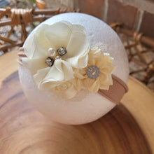 Load image into Gallery viewer, Cream Rosette Headband