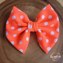 Load image into Gallery viewer, Neon Orange Dot Bow