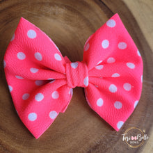 Load image into Gallery viewer, Neon Pink Dot Bow