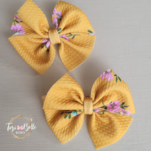 Load image into Gallery viewer, Mustard Floral Bow