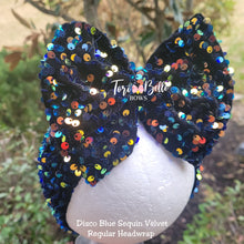 Load image into Gallery viewer, Disco Blue Sequin Headwrap