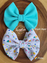 Load image into Gallery viewer, Llama & Bright Aqua Bow