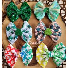 Load image into Gallery viewer, Rainbow Shamrock Bow