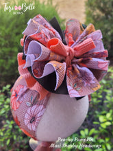 Load image into Gallery viewer, Peachy Pumpkin Shabby Headwrap
