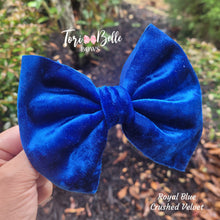 Load image into Gallery viewer, Royal Blue Crushed Velvet Bow

