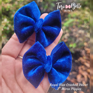 Royal Blue Crushed Velvet Bow