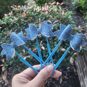 Blue Glitter Bow Jumbo Paper Clip