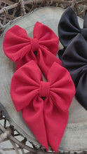 Load and play video in Gallery viewer, Black, Red &amp; Emerald  Sailor Bows Winter Colors
