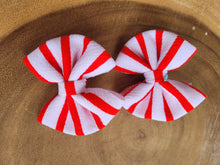 Load image into Gallery viewer, Red &amp; White Stripes Bow
