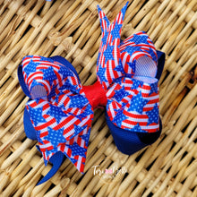Load image into Gallery viewer, 4th of July Stars Ribbon Bow
