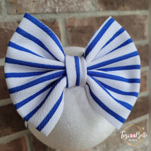 Load image into Gallery viewer, 4th of July Stripes Blue Headwrap
