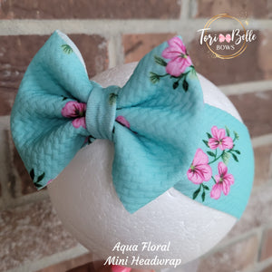 Aqua Floral Headwrap