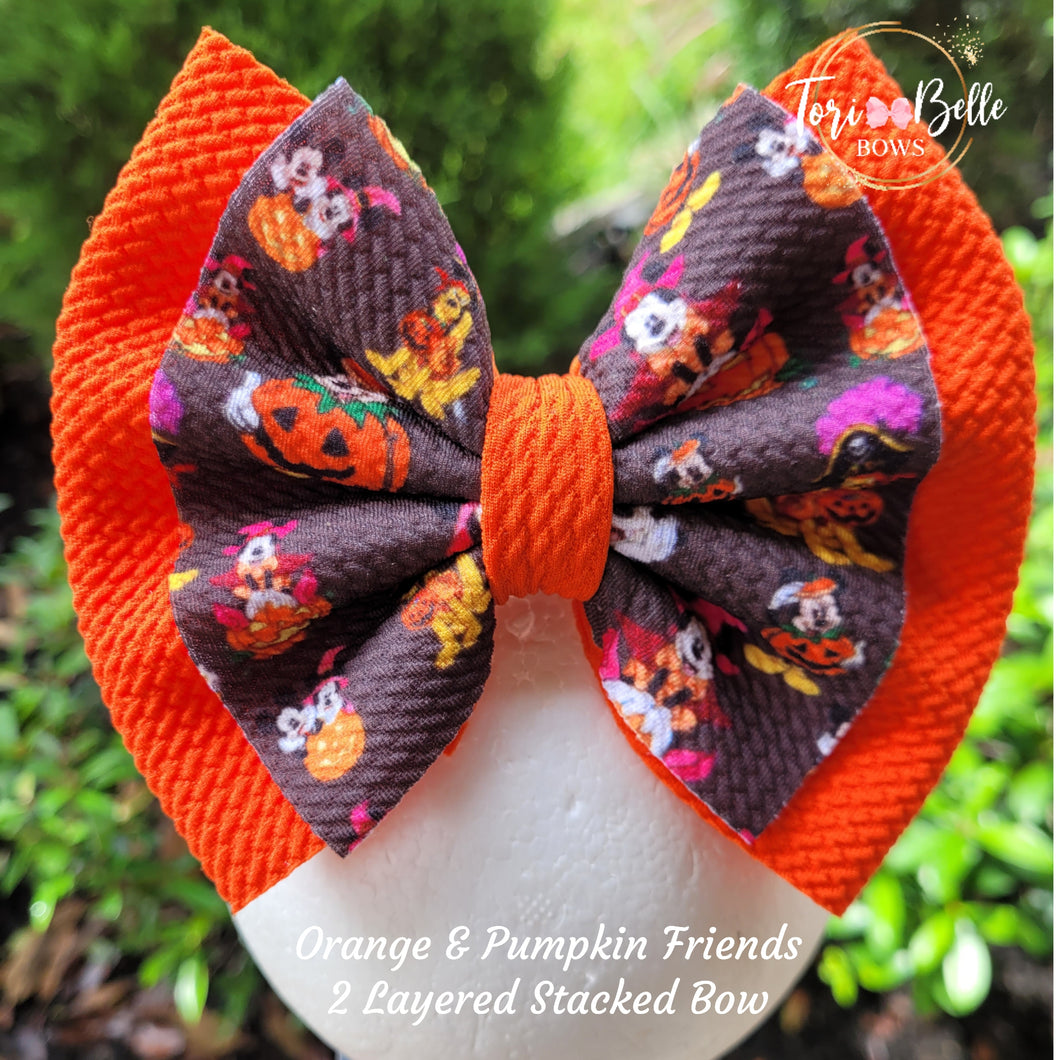 Pumpkin Friends Stacked Bow