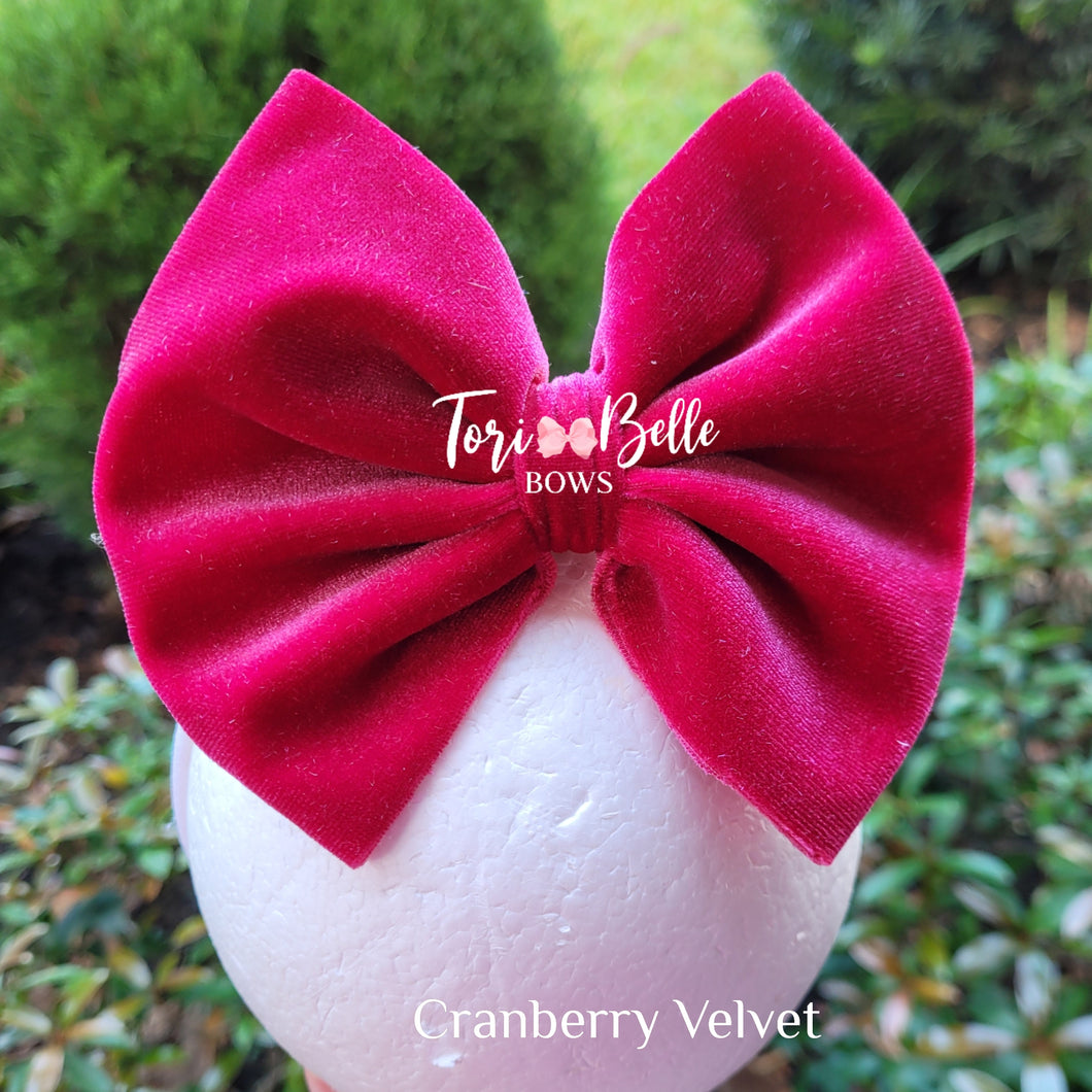 Cranberry Velvet Bow