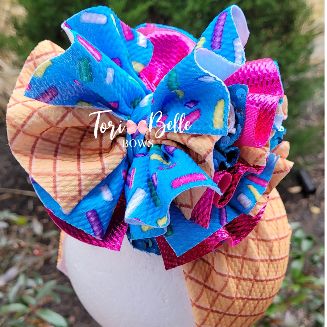 Blue Sprinkles Cone Headwrap