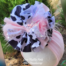 Load image into Gallery viewer, Cow Fluffy Pink Headwrap
