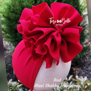 Red Shabby Headwrap