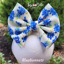 Load image into Gallery viewer, Bluebonnets Bows &amp; Mini Headwrap
