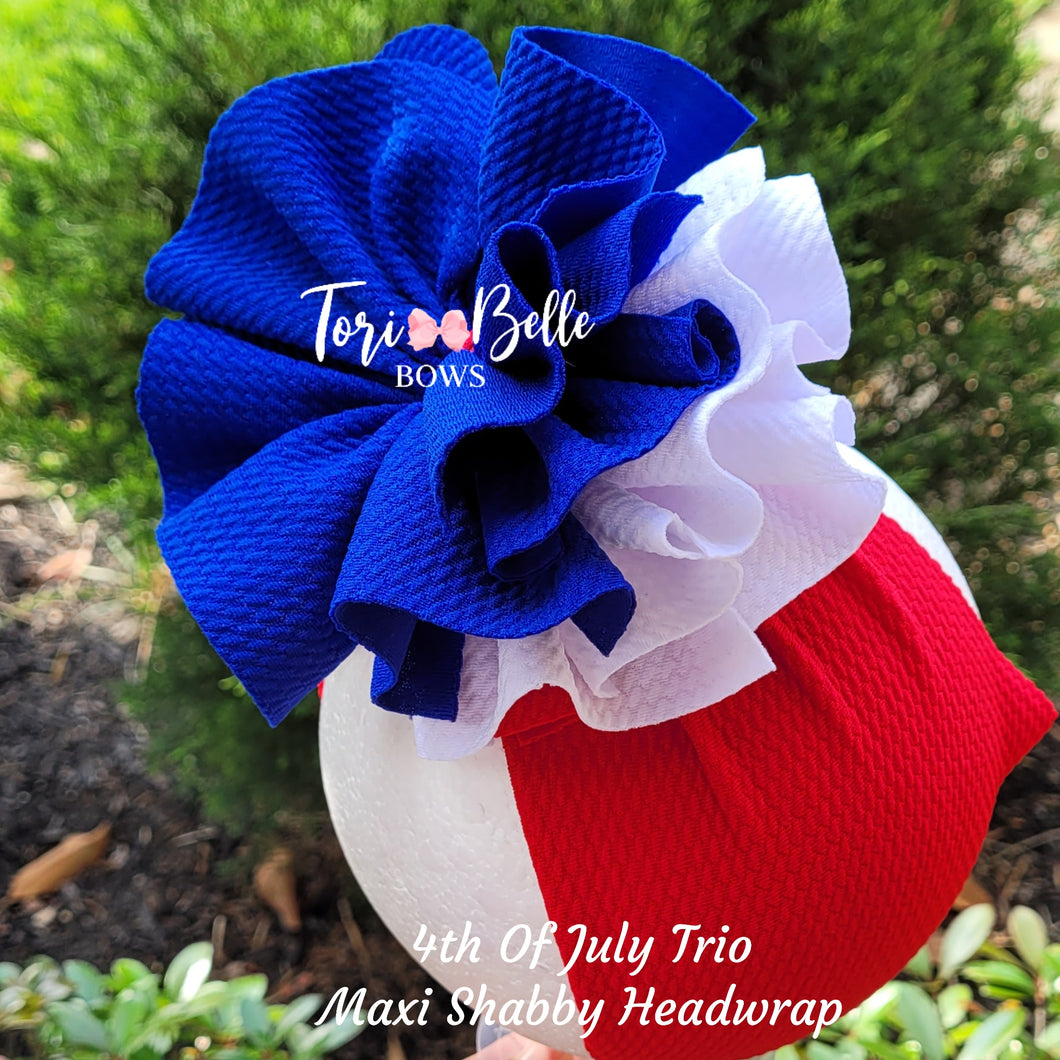 4th of July Trio Shabby Headwrap