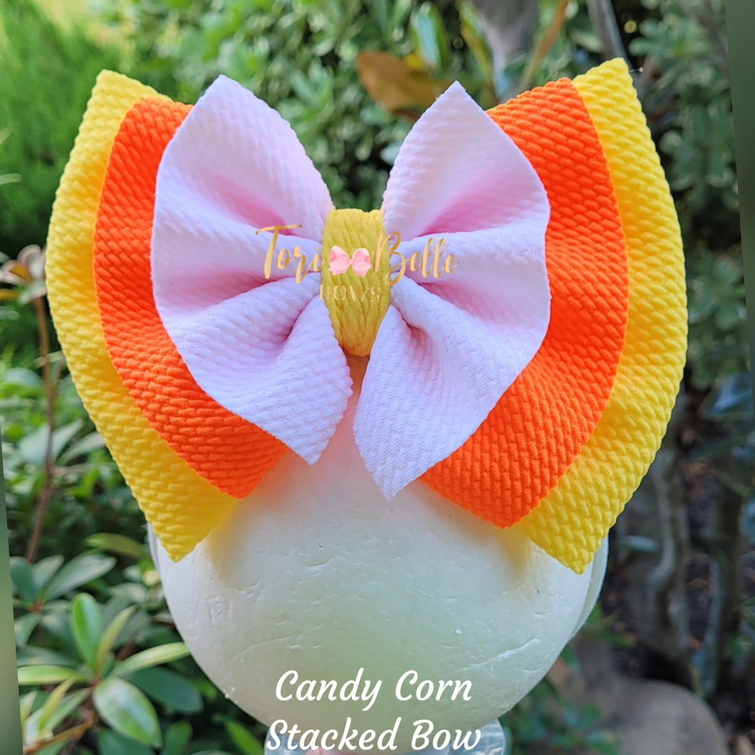 Candy Corn Stacked Bow