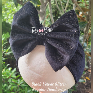 12 Days of Xmas (Day 11) Glitter Black Velvet Headwrap