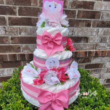 Load image into Gallery viewer, Pinks Maternity Sash &amp; Diaper Cake
