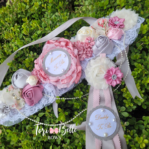 Elephant Theme Maternity Sash & Dad Pin